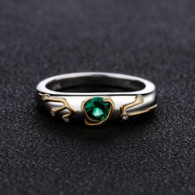Load image into Gallery viewer, Zelda Kokiri&#39;s Emerald Sheikah Slate Sterling 925 Silver Ring