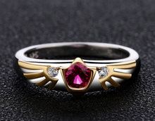 Load image into Gallery viewer, Zelda Goron&#39;s Ruby Hylian Shield Sterling 925 Silver Ring