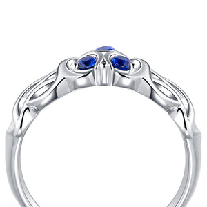 Zelda Zora's Sapphire Totem Sail Sterling 925 Silver Ring
