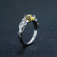 Load image into Gallery viewer, Zelda Ring Inspired by Zora's Sapphire &amp; The King of Red Lions