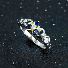 Load image into Gallery viewer, Zelda Ring Inspired by Zora's Sapphire &amp; The King of Red Lions