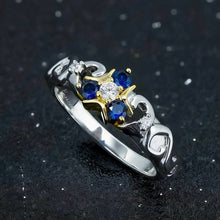 Load image into Gallery viewer, Zelda TOTK Zora's Sapphire Engagement Ring