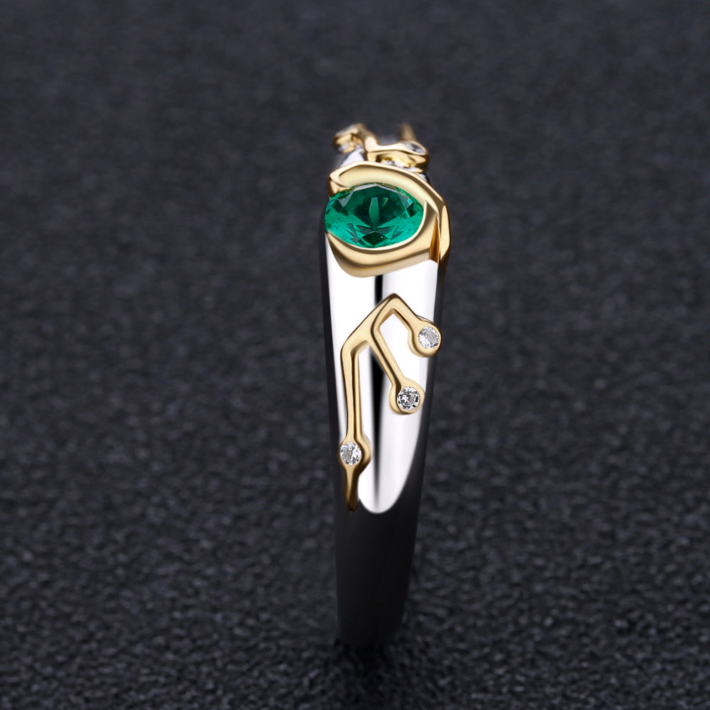 Zelda Kokiri's Emerald Sheikah Slate Sterling 925 Silver Ring – Purreen ...