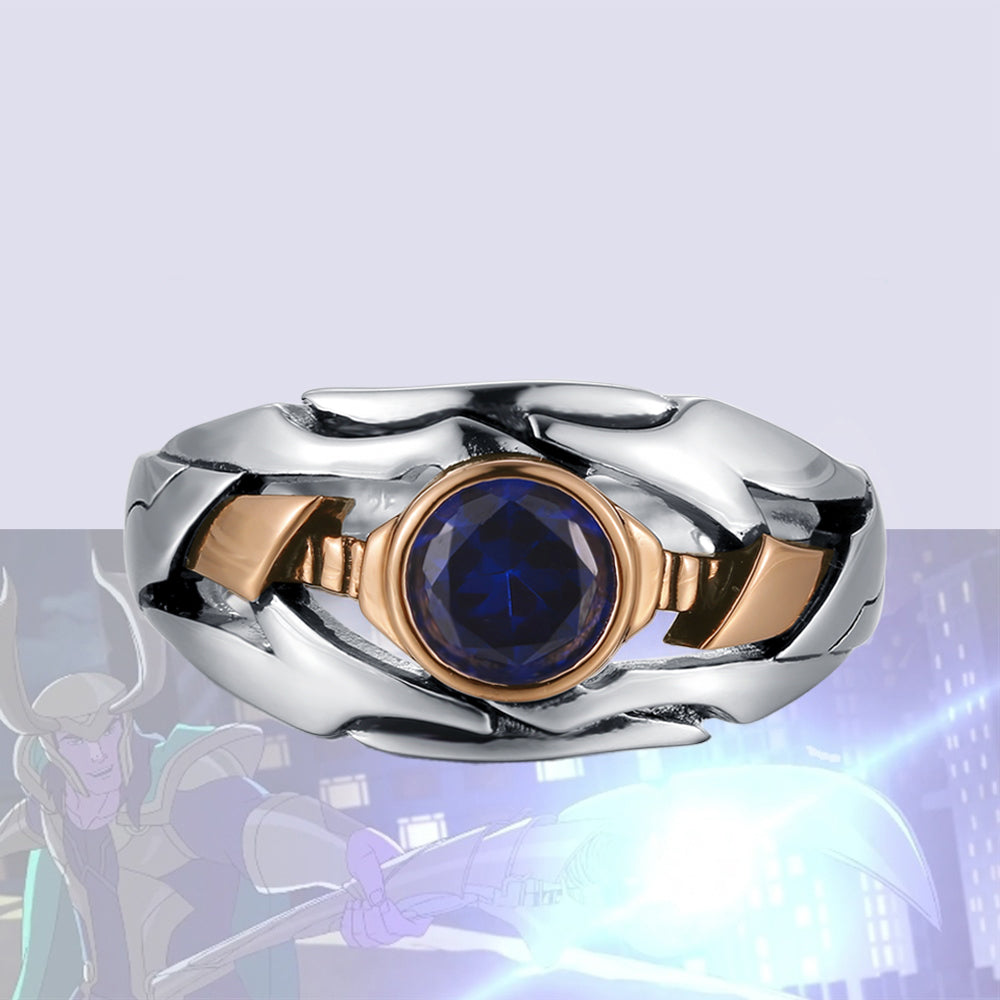 Loki's Scepter Mind Infinity Stone Sterling 925 Silver Ring